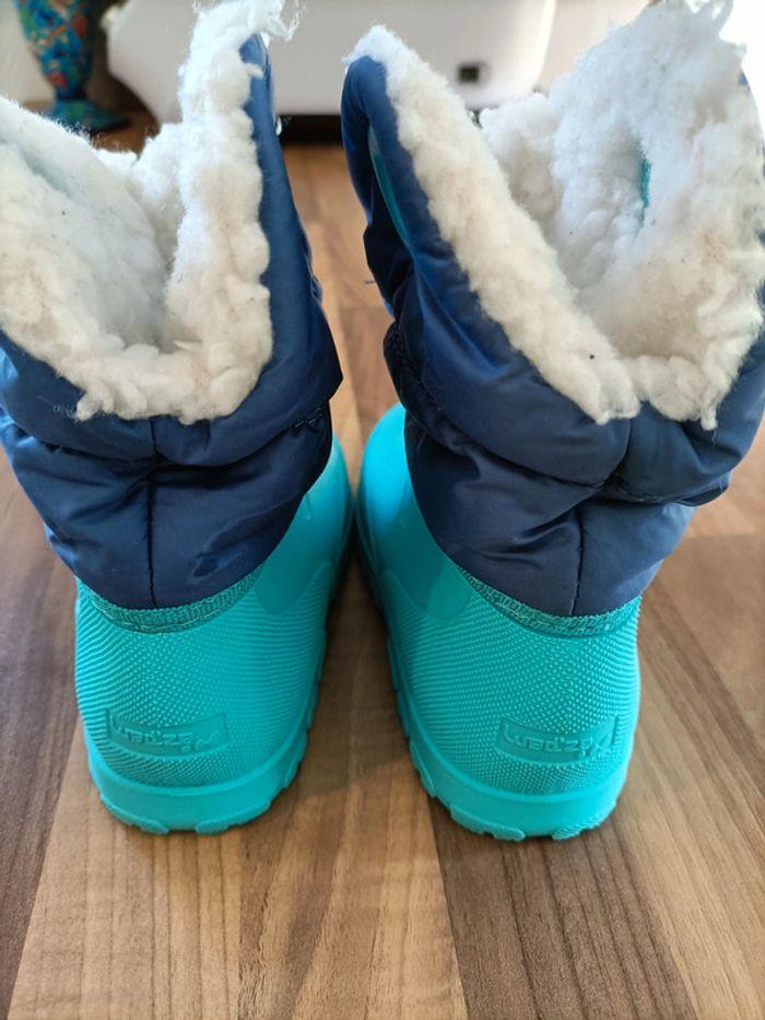 Bottes de neige ski bleues marines et turquoises 22-23 - photo numéro 5