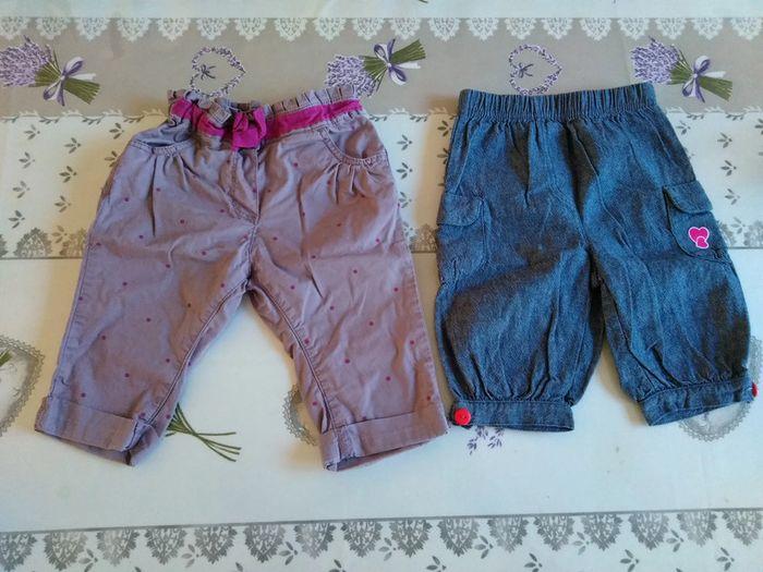 2 pantalons légers, taille 6 mois (1obaibi, 1 sans marque) - photo numéro 1