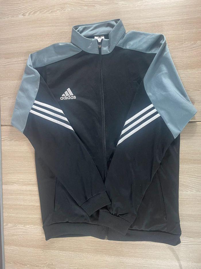 Veste survêtement zip adidas M homme noir logo brodé - photo numéro 1