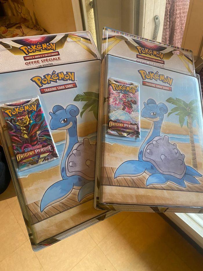 Lot de 2 classeur + 2 boosters origine perdue Pokémon scellé - photo numéro 1