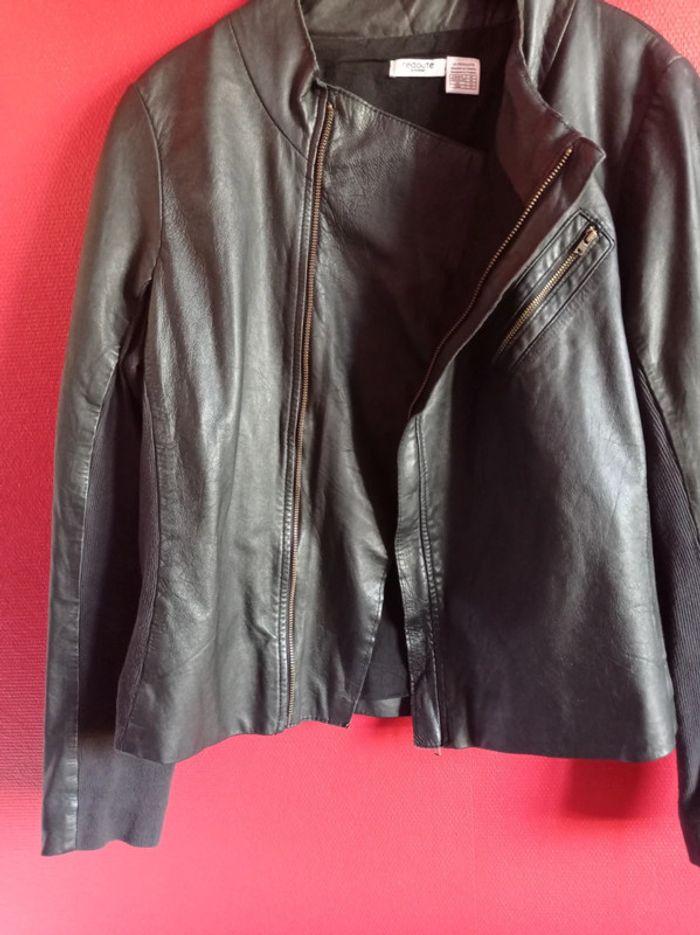 Blouson Cuir Noir Taille 42 en Excellent état - photo numéro 5