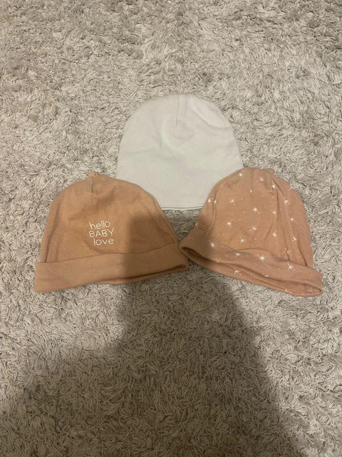 Lot de 3 bonnets naissance