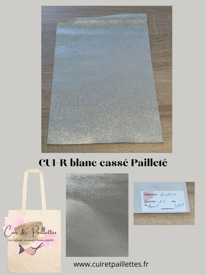 CUIR blanc pailletée - photo numéro 1