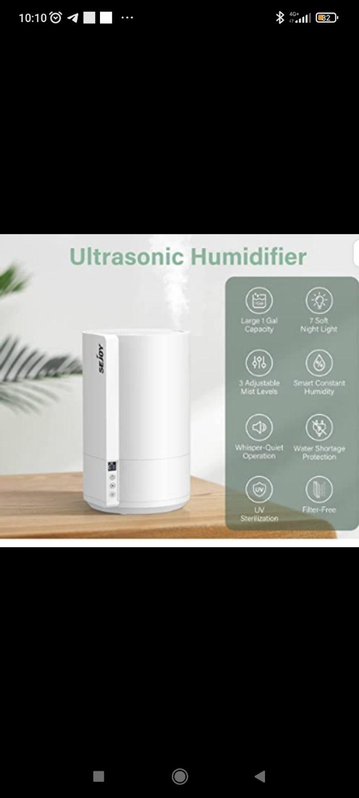 Ultrasonique Humidificateur d'air Silencieux intelligent NEUF - photo numéro 5