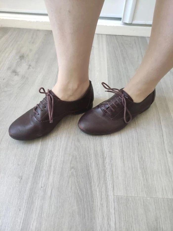 Derbies cuir mat bordeaux - photo numéro 3