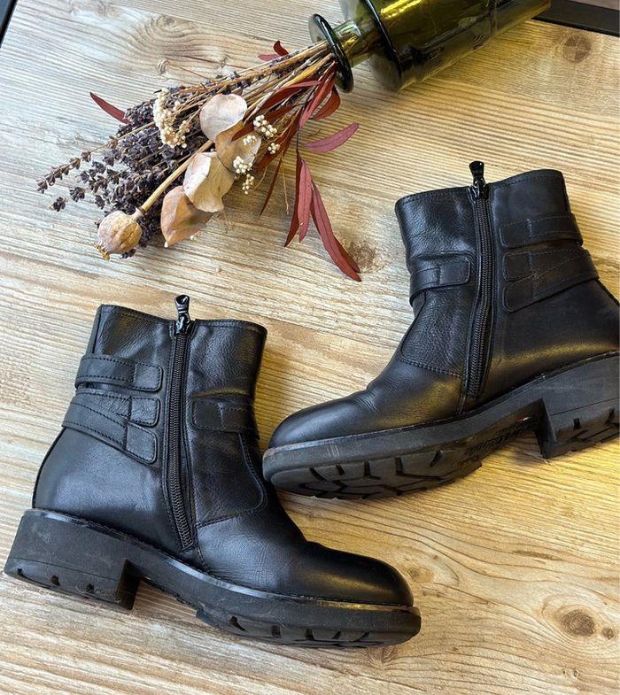 Bottines Nero Giardini en cuir noir modèle Savage, taille 37 - photo numéro 3