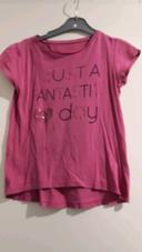 Tee. Shirt rose fantaisie