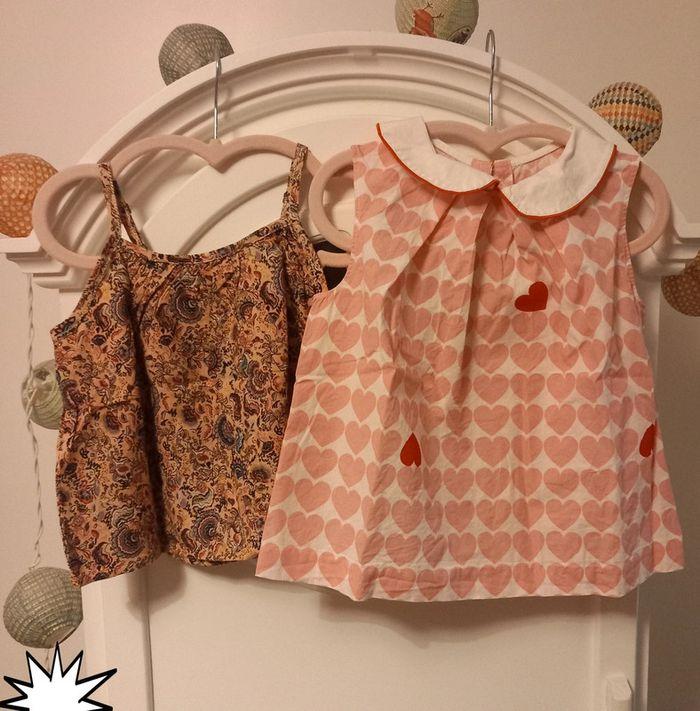 Lot 2 blouses cœur jacadi et IKKS 5 ans - photo numéro 1