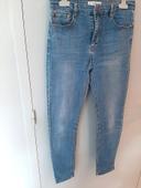 jeans droit pull & bear bleu taille 38