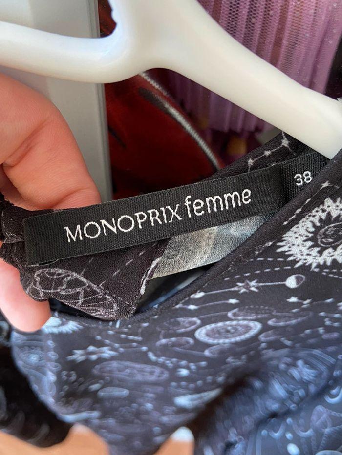 Blouse noir motif astronomique Monoprix taille 38 - photo numéro 3