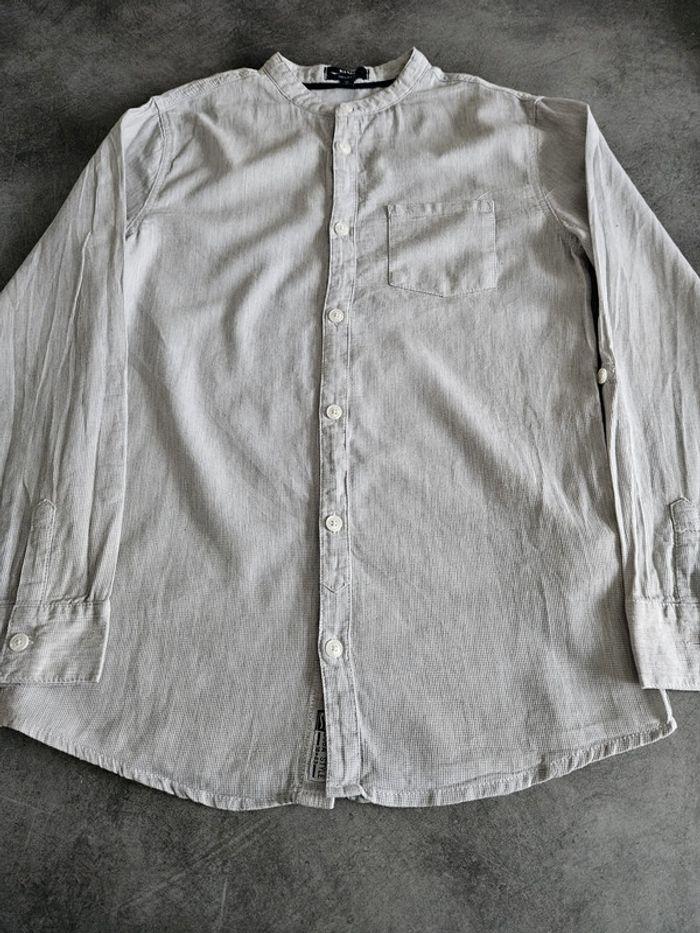 Chemise tissée à col mao garçon - coupe régular fit - gris - 14 ans - Kiabi - photo numéro 5