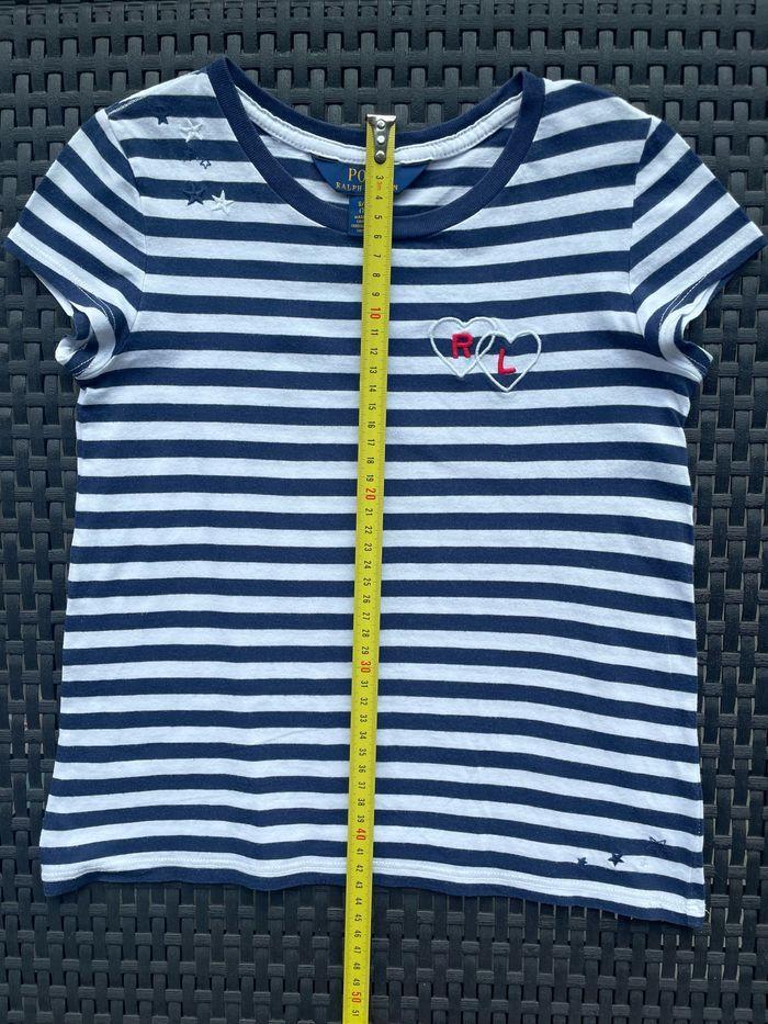 T-shirt bleu blanc rayé - Polo Ralph Lauren - 7 ans - photo numéro 4