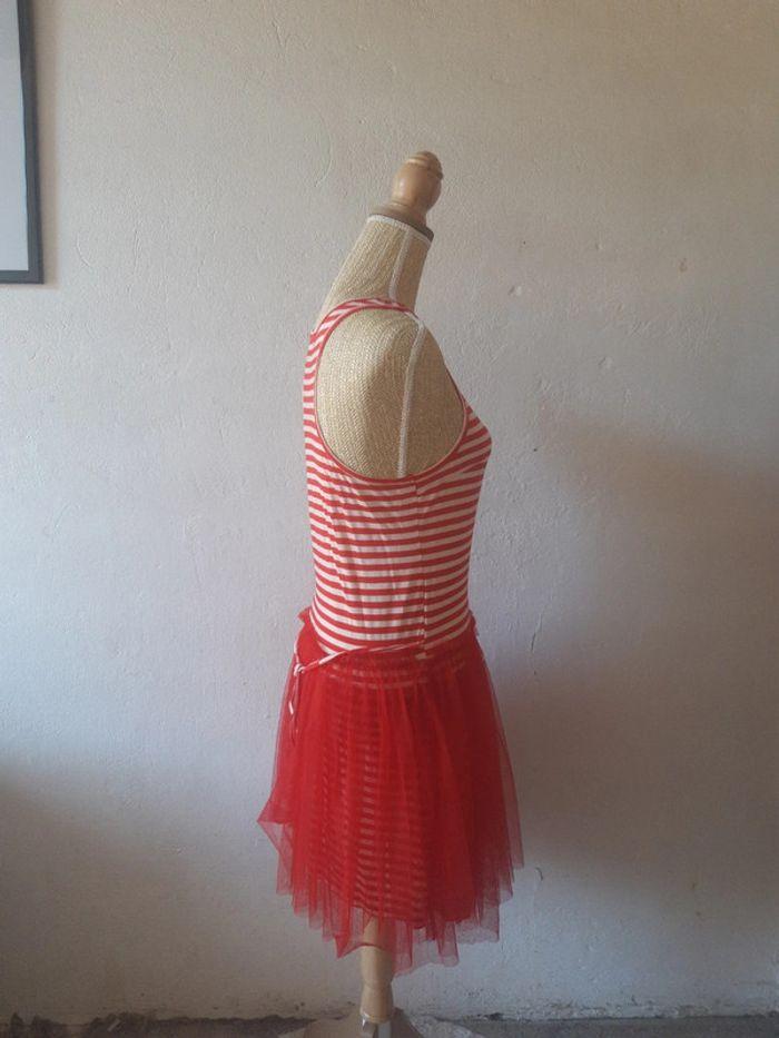 Robe vintage Rouge molly bracken marinière tulle debardeur taille unique - photo numéro 5