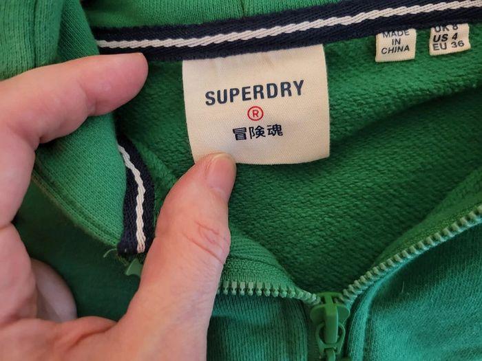 sweats à capuche Superdry vert taille 36 - photo numéro 5