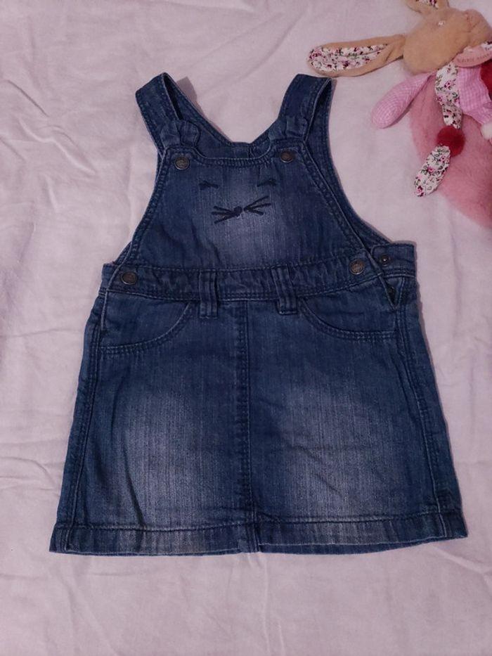 Robe jean 12 mois fille salopette pas cher - photo numéro 1