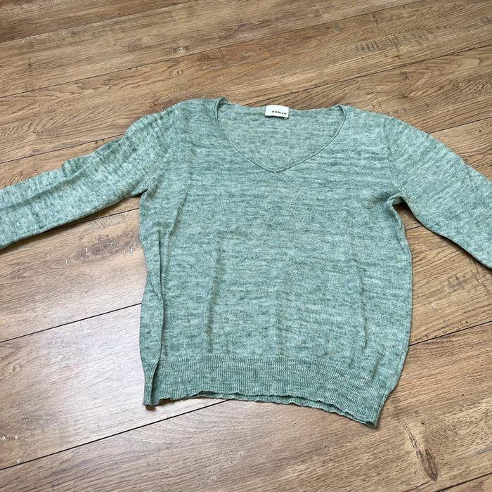 Pull Rodier  couleur vert d’eau manches longues en coton taille 36 - photo numéro 4