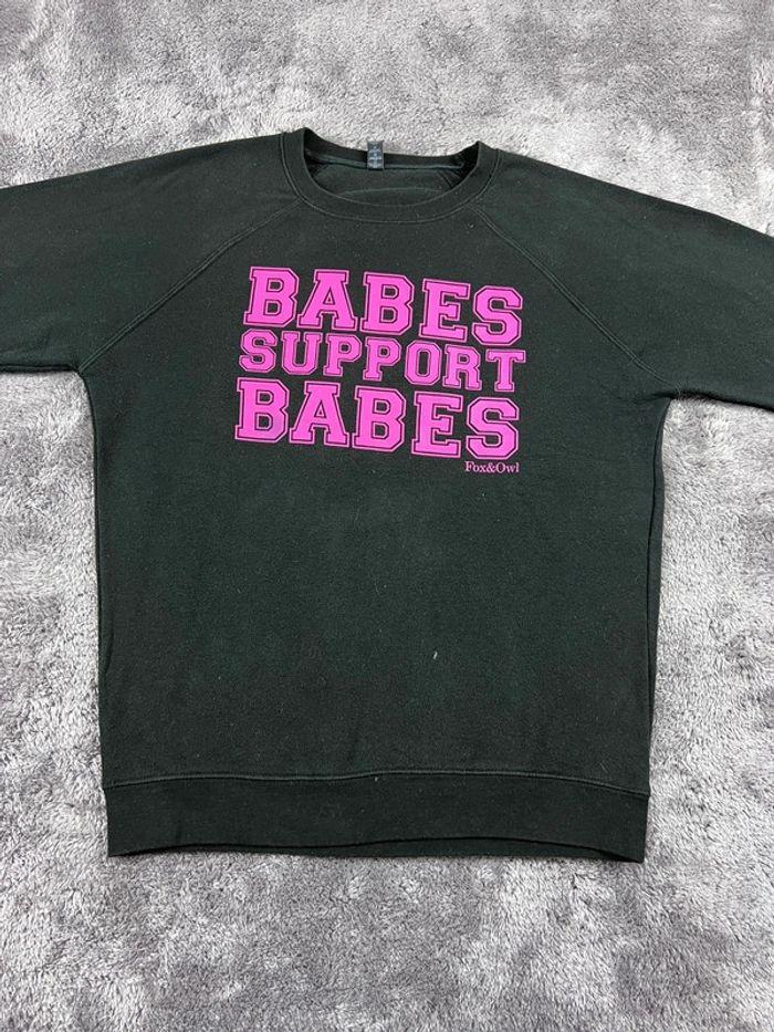 👕 Sweat à capuche Veste University Rare Vintage y2k 90s 2000s Babes Support Babes Noir Taille M 👕 - photo numéro 6