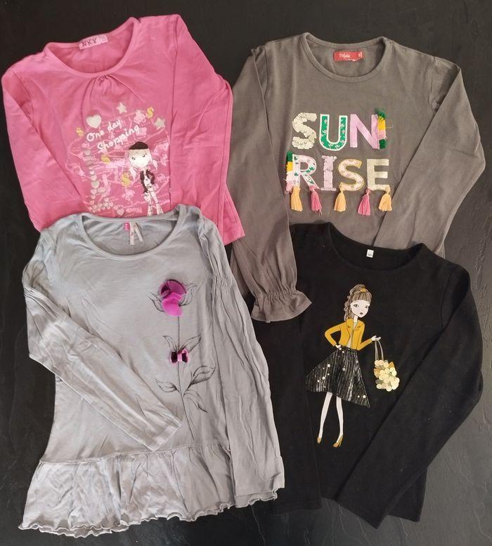 Lot de 12 t-shirts manches longues fille 10 ans - photo numéro 2