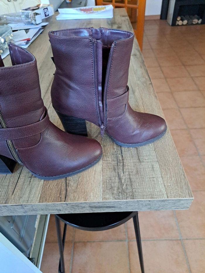 Bottine bordeaux Justfab taille 36 - photo numéro 2