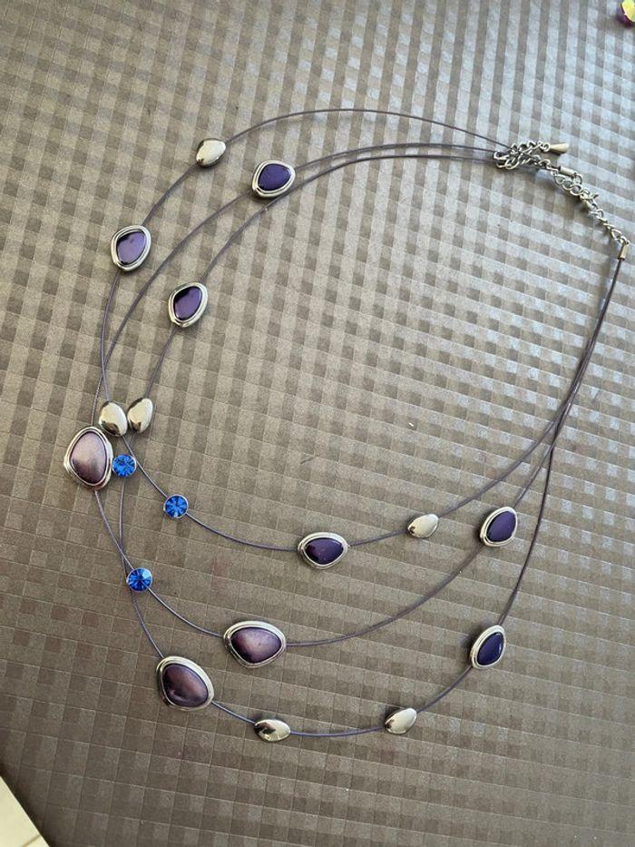 Collier violet /bleu - photo numéro 2