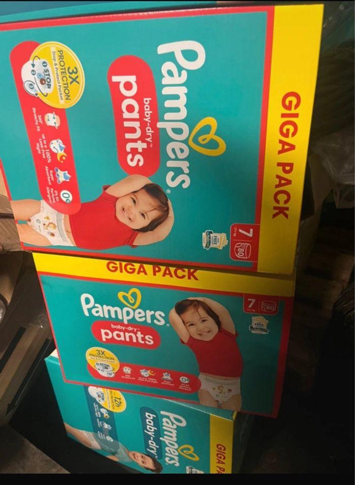 Lots Pampers Babi dry pants taille sept