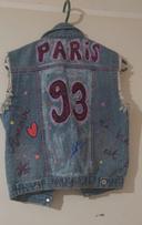 Veste jeans sans manche customiser