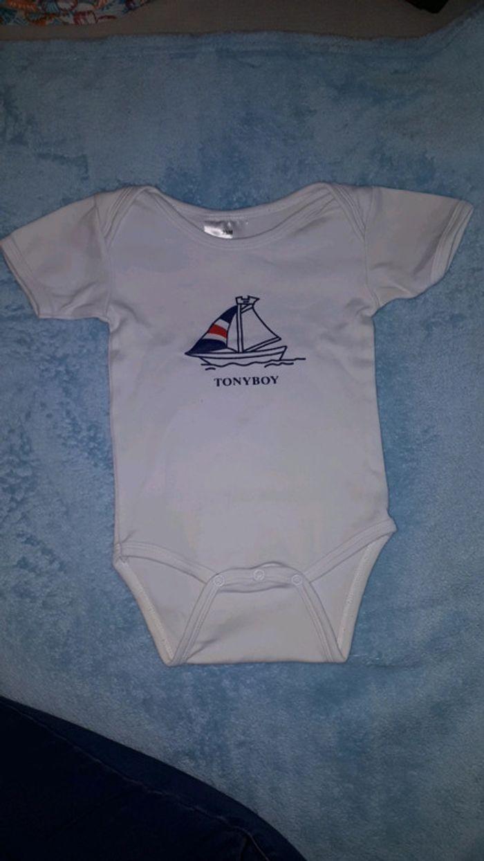 Body manches courtes blanc bateau Tonyboy 2 ans - photo numéro 1