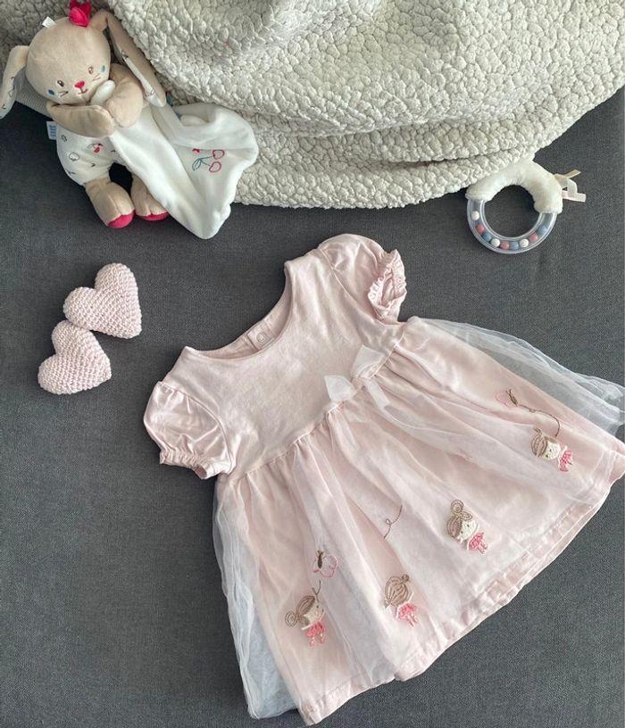 Robe Mayoral en tulle rose - 2/4 mois (65cm) - photo numéro 1