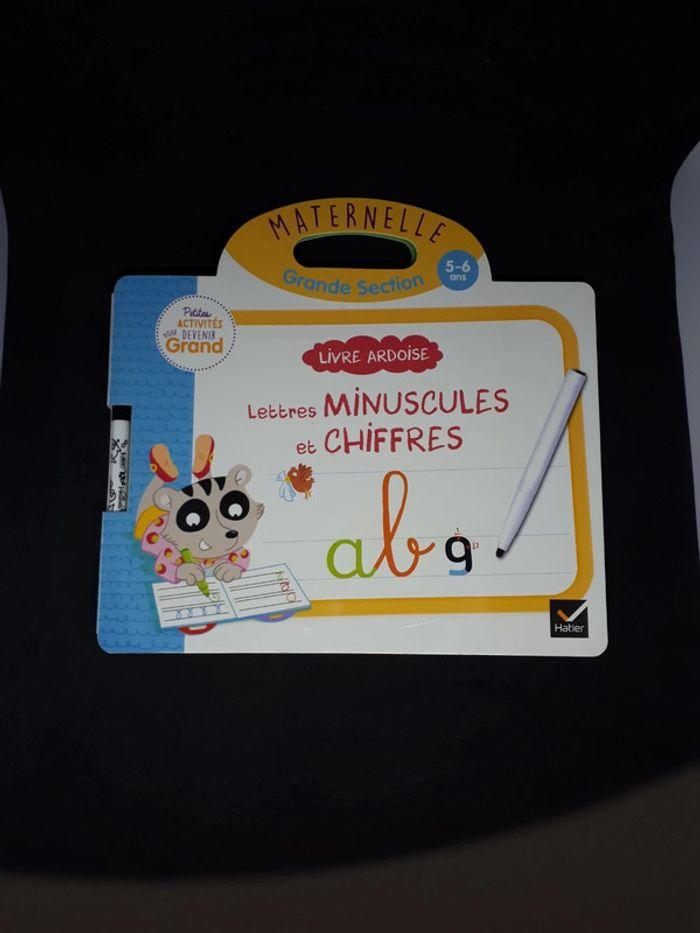 Livre ardoise "Lettres minuscules et chiffres" Grande section maternelle 5-6 ans Hatier - photo numéro 1