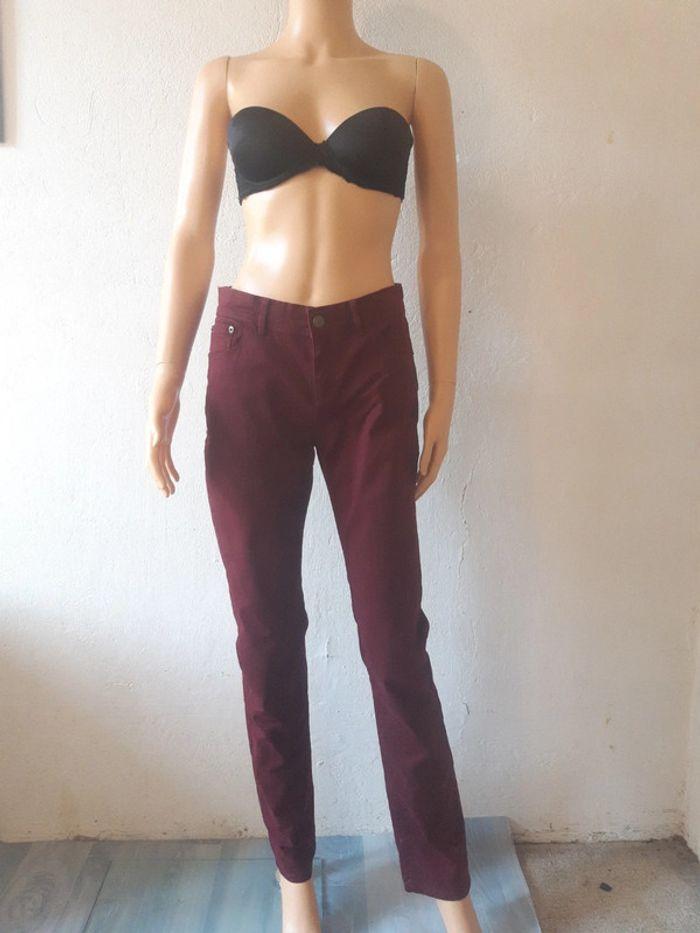 Jean pantalon slim Eleafit W femme aigle taille 38 M couleur rouge bordeaux - photo numéro 1