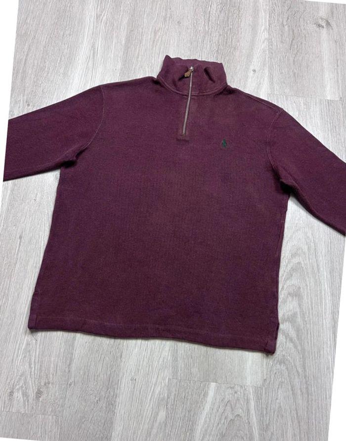 👕 Half Zip, Quart Zip, sweat col roulé à fermeture Ralph Lauren Bordeaux Taille S 👕 - photo numéro 5