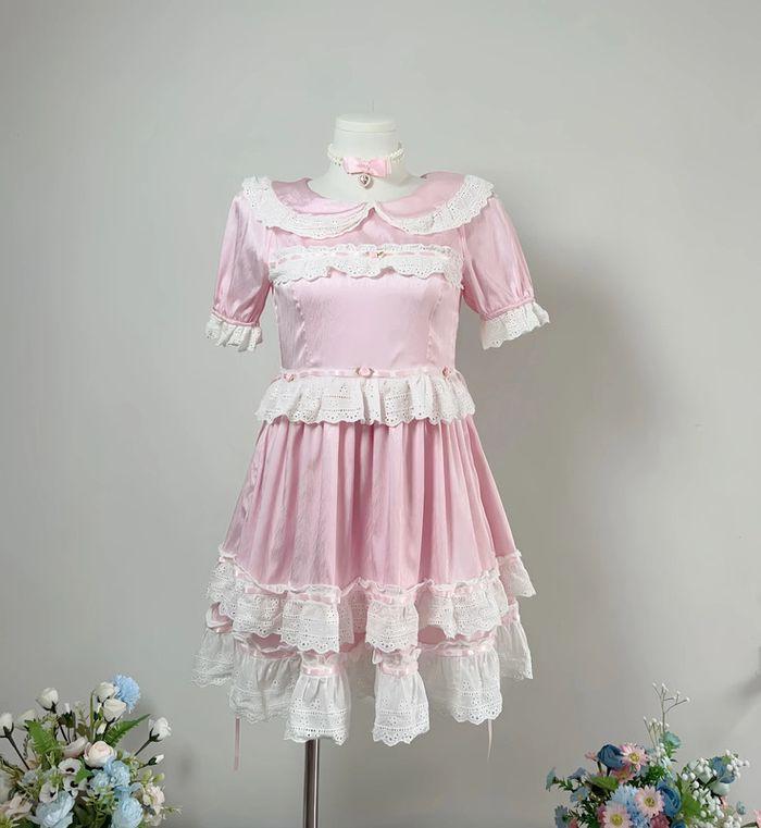 Dress Robe Pink Rose Princess Barbie Cute Kawaii Lolita Cosplay - photo numéro 3