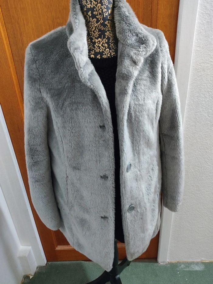 Manteau fausse fourrure gris • S/M • La Redoute - photo numéro 2