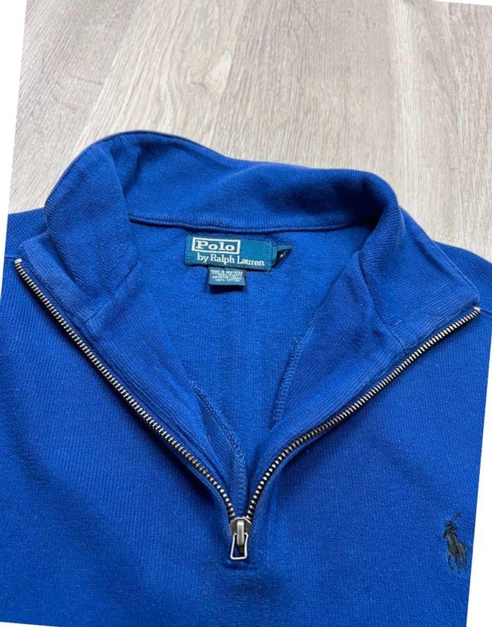 👕 Half Zip, Quart Zip, sweat col roulé à fermeture Ralph Lauren Bleu Violet Taille L 👕 - photo numéro 7