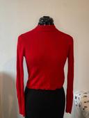 Pull fin uni rouge Stradivarius taille S / 36