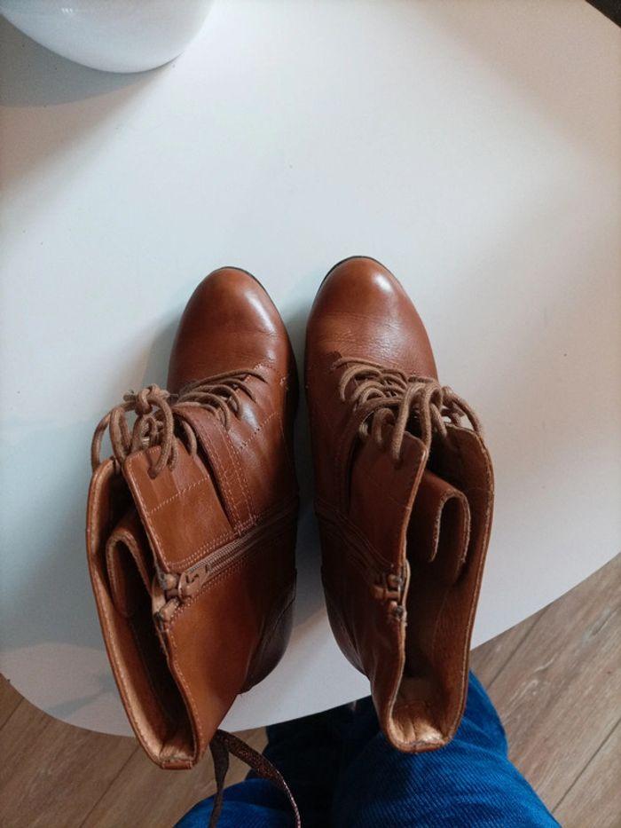 Bottines compensées P 37 cuir - photo numéro 2