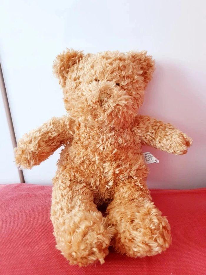 Ours en peluche doudou teddy bear pelage doré marron miel - photo numéro 1