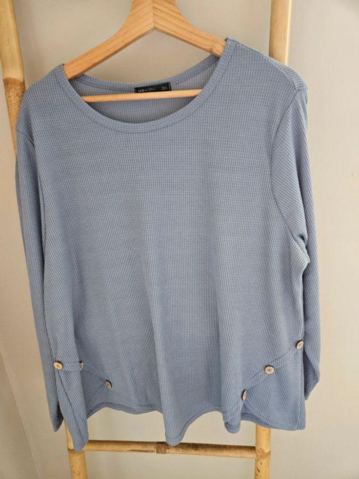 Pull bleu nid d'abeille Shein Curve 3xl - photo numéro 1