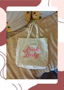 Tote bag sac fourre tout Pink Lady blanc