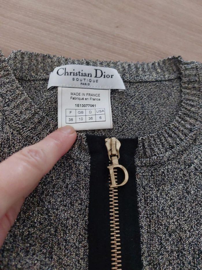 Haut christian dior  mailles fines noir et doré - photo numéro 4