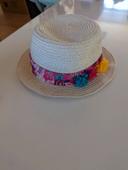 Chapeau paille fleurs fille t2