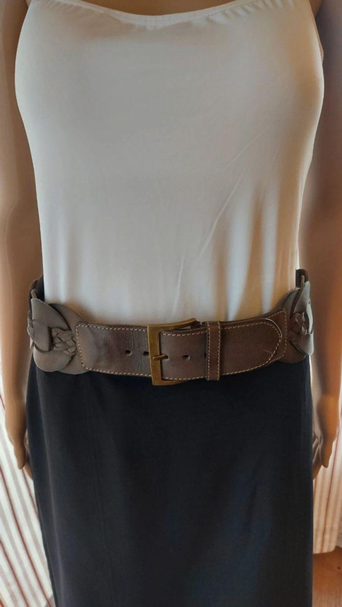 Ceinture Talking French en cuir marron 80cm - photo numéro 3