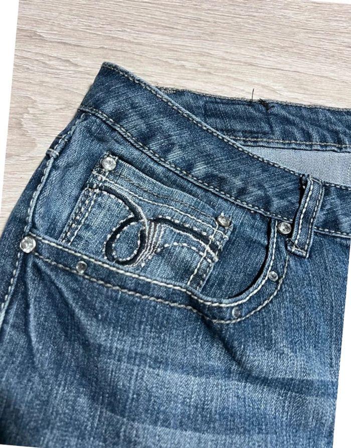 🩳 Short vintage brodé hip hop en jean Bleu Taille XL 🩳 - photo numéro 18