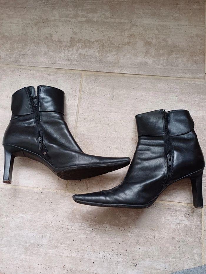 Bottines à talon cuir noire Straboski 39 - photo numéro 2