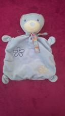 Doudou hochet ours bleu Milette