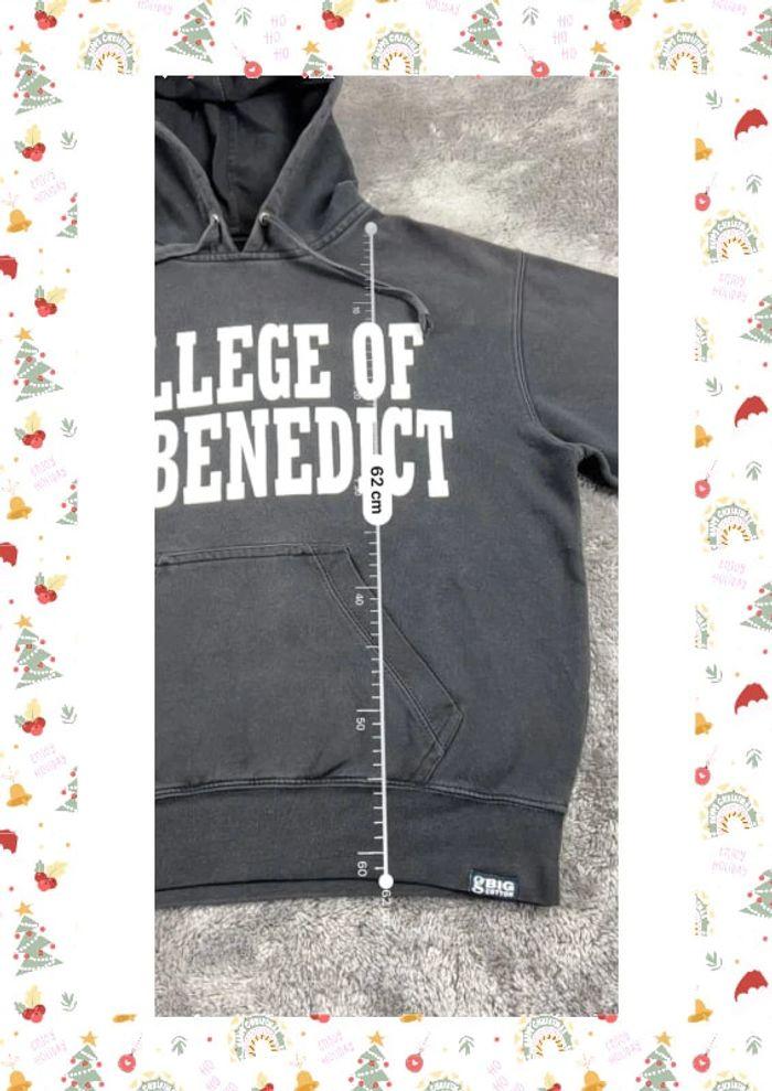 👕 Sweat à capuche Veste University Rare Vintage y2k 90s 2000s College Of St Benedict Noir Taille S 👕 - photo numéro 3