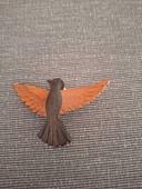 Broche oiseau bois