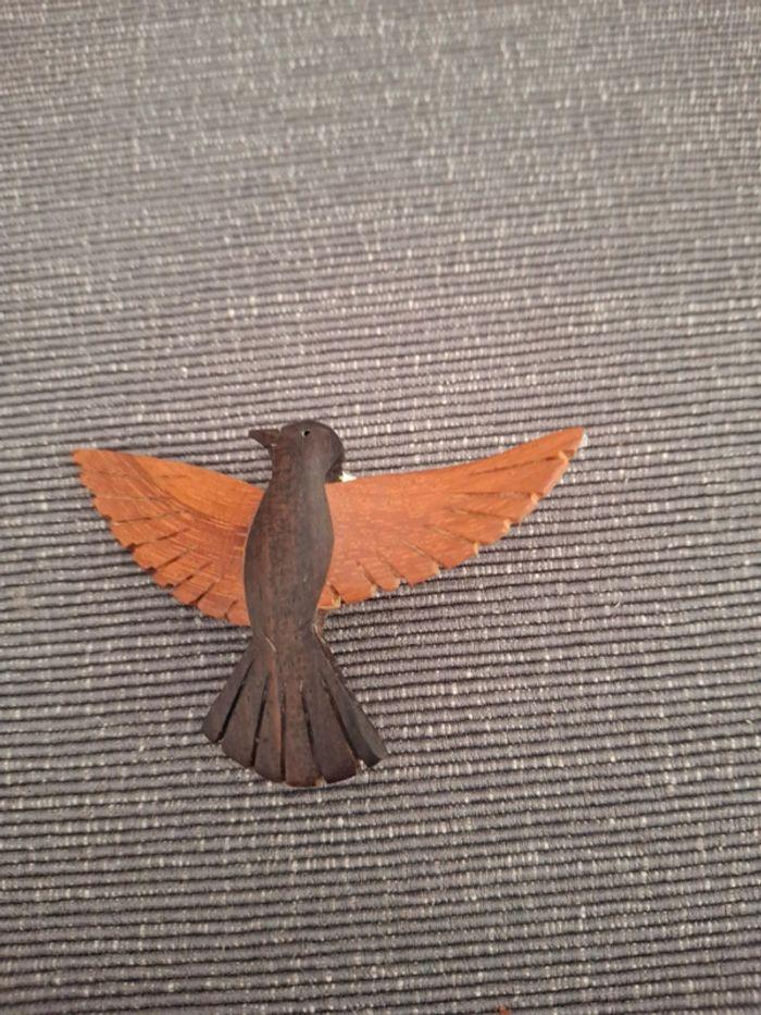 Broche oiseau bois - photo numéro 1