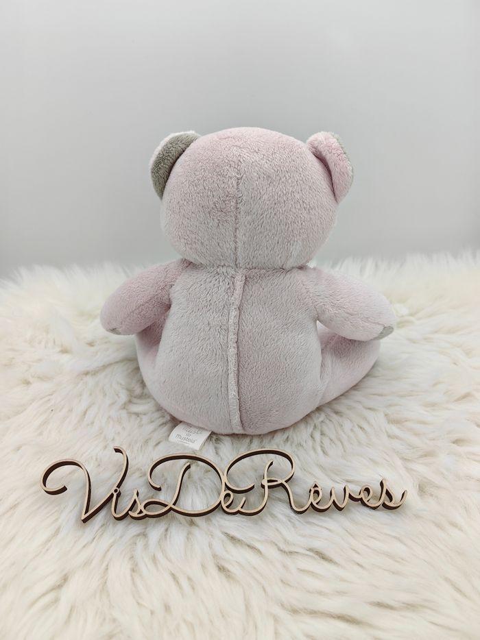 Doudou ours  Musti Mustela Rose et gris - photo numéro 4