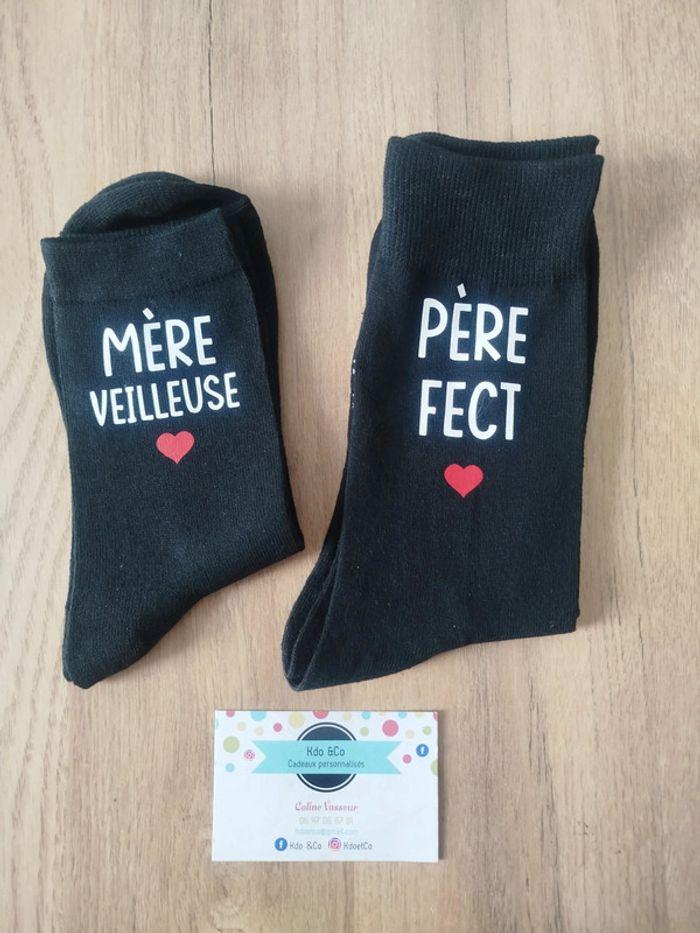 Lot de deux paires de chaussettes mère veilleuse et père fect